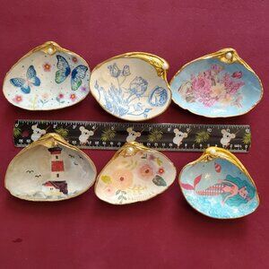 DECOUPAGE SHELLS FLORAL, BUTTERFLY, LIGHTHOUSE, MERMAID  AND MORE